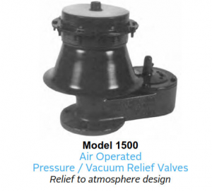 Air Operated Pressure Vacuum Relief Valve 1500 Relief to atmosphere design